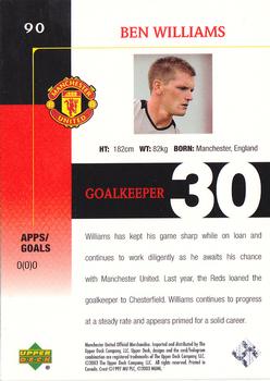 2003 Upper Deck Manchester United #90 Ben Williams Back