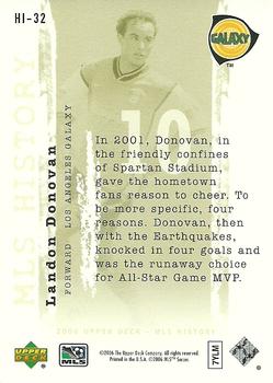 2006 Upper Deck MLS - History #HI-32 Landon Donovan Back