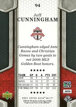 2007 Upper Deck MLS #94 Jeff Cunningham Back