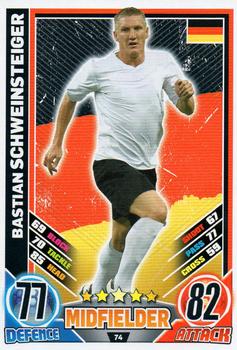 2012 Topps Match Attax Eurostars #74 Bastian Schweinsteiger Front