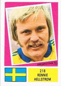 1978 FKS Publishers Argentina 78 Stickers #218 Ronnie Hellstrom Front