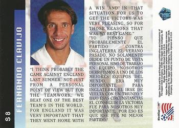 1994 Upper Deck World Cup Contenders English/Spanish - Stand Out Performers #S8 Fernando Clavijo Back