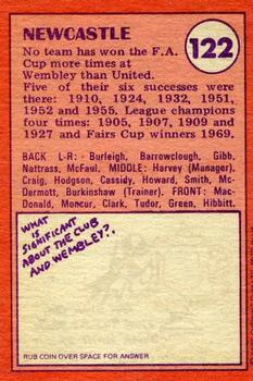 1974-75 A&BC Chewing Gum #122 Newcastle United Team Back