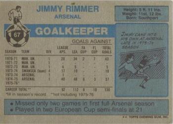 1976-77 Topps Footballer #67 Jimmy Rimmer Back