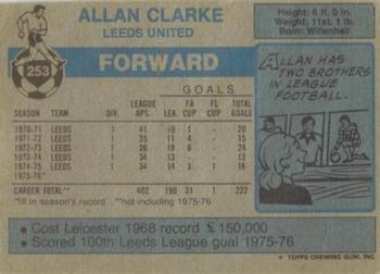 1976-77 Topps Footballer #253 Allan Clarke Back