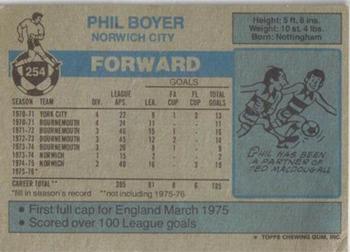 1976-77 Topps Footballer #254 Phil Boyer Back