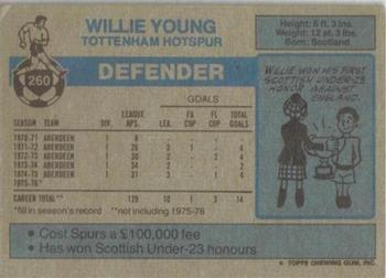 1976-77 Topps Footballer #260 Willie Young Back