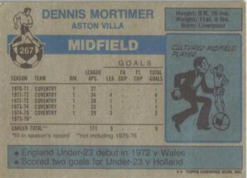 1976-77 Topps Footballer #267 Dennis Mortimer Back