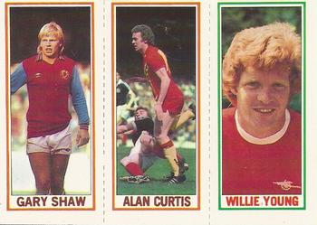 1981-82 Topps Footballer #2 / 109 / 19 Willie Young / Alan Curtis / Gary Shaw Front