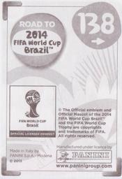 2013 Panini Road to 2014 FIFA World Cup Brazil Stickers #138 Cesc Fabregas Back