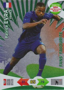 2013 Panini Adrenalyn XL Road to 2014 FIFA World Cup Brazil - Fans' Favourites #197 Patrice Evra Front