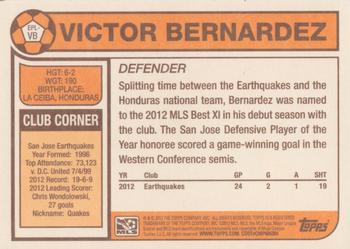 2013 Topps MLS - 1978 English Footballer #EPL-VB Victor Bernardez Back