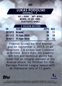 2013-14 Topps Premier Gold #105 Lukas Podolski Back