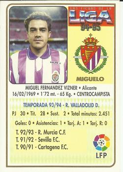 1994-95 Mundicromo Sport Las Fichas de La Liga #302 Miguelo Back