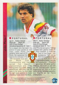 1993 Upper Deck World Cup Preview (English/German) #10 Joao Pinto l Back