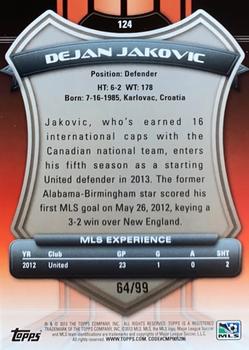 2013 Topps MLS - Purple #124 Dejan Jakovic Back