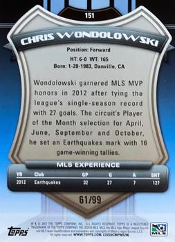 2013 Topps MLS - Purple #151 Chris Wondolowski Back