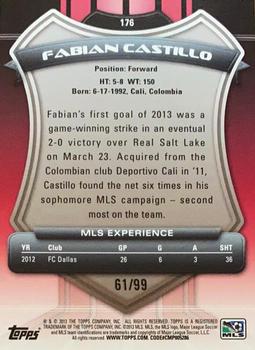 2013 Topps MLS - Purple #176 Fabian Castillo Back