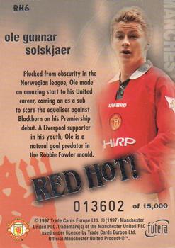 1997 Futera Manchester United - Red Hot Silver #RH6 Ole Gunnar Solskjaer Back