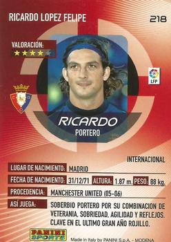 2006-07 Panini Megacracks #218 Ricardo Back