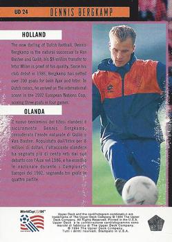 1994 Upper Deck World Cup Contenders English/Italian - UD Set #UD24 Dennis Bergkamp Back