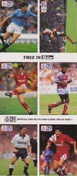 1991-92 Pro Set (England) #NNO Sun Part 1 - Niall Quinn / Paul Merson / Stuart Pearce / Tony Daley / Gary Lineker / Dean Saunders Front