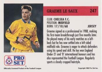 1991-92 Pro Set (England) #247 Graeme Le Saux  Back