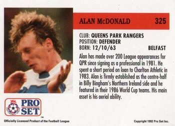 1991-92 Pro Set (England) #325 Alan McDonald  Back