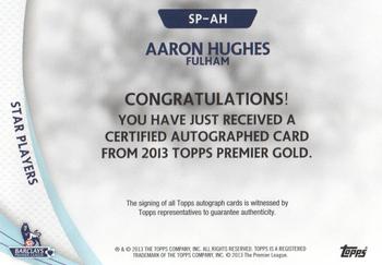2013-14 Topps Premier Gold - Star Players Autographs #SP-AH Aaron Hughes Back