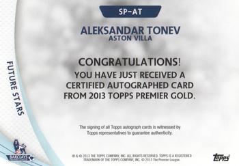 2013-14 Topps Premier Gold - Star Players Autographs #SP-AT Aleksandar Tonev Back