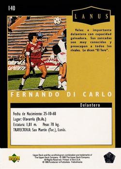 1995 Upper Deck Futbol Argentino #140 Fernando Di Carlo Back