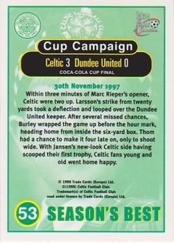 1997-98 Futera Celtic Fans Selection #53 Celtic 3 Dundee Utd 0 Back