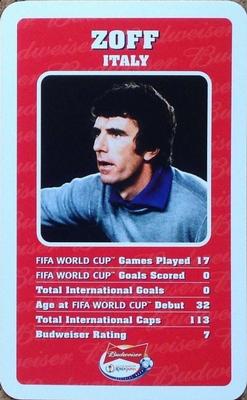 2002 Top Trumps Budweiser World Cup Japan #NNO Dino Zoff Front