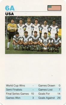 1992 Waddingtons Super Top Trumps World Cup Football #6A USA Team Front