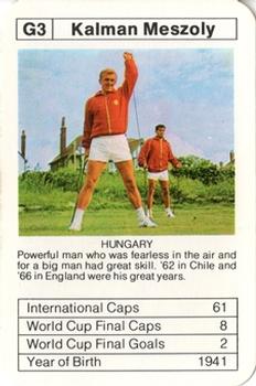 1977-78 Ace Sporting Aces Bobby Charlton World Cup Aces #G3 Kalman Meszoly Front