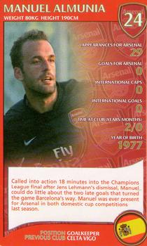 2007 Top Trumps Specials Arsenal #NNO Manuel Almunia Front