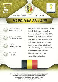 2014 Panini Prizm FIFA World Cup Brazil #22 Marouane Fellaini Back