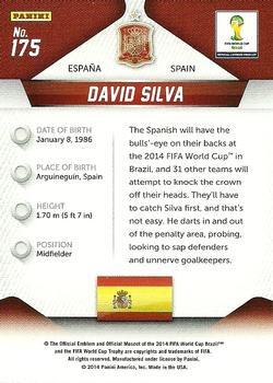 2014 Panini Prizm FIFA World Cup Brazil #175 David Silva Back