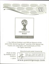 2014 Panini FIFA World Cup Brazil Stickers #31 Arena Corinthians Back