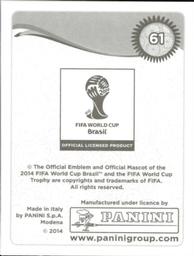 2014 Panini FIFA World Cup Brazil Stickers #61 Niko Kranjcar Back
