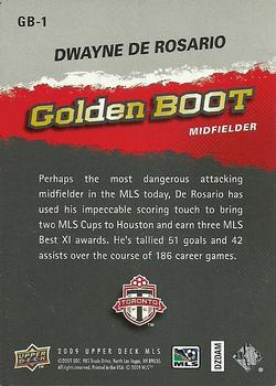 2009 Upper Deck MLS - Golden Boot #GB-1 Dwayne De Rosario Back