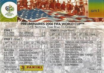 2006 Panini World Cup - USA Goal Masters #GM1 US National Team Road to Germany Back