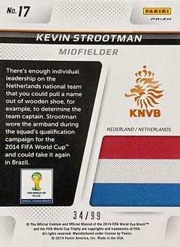 2014 Panini Prizm FIFA World Cup Brazil - Cup Captains Prizms Purple #17 Kevin Strootman Back