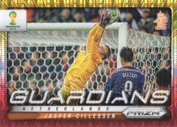 2014 Panini Prizm FIFA World Cup Brazil - Guardians Prizms Yellow and Red Pulsar #13 Jasper Cillessen Front