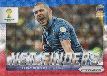 2014 Panini Prizm FIFA World Cup Brazil - Net Finders Prizms Blue and Red Blue Wave #10 Karim Benzema Front