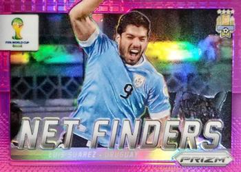 2014 Panini Prizm FIFA World Cup Brazil - Net Finders Prizms Purple #24 Luis Suarez Front