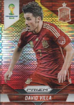 2014 Panini Prizm FIFA World Cup Brazil - Prizms Yellow and Red Pulsar #178 David Villa Front