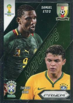 2014 Panini Prizm FIFA World Cup Brazil - World Cup Matchups #1 Samuel Eto'o / Thiago Silva Front