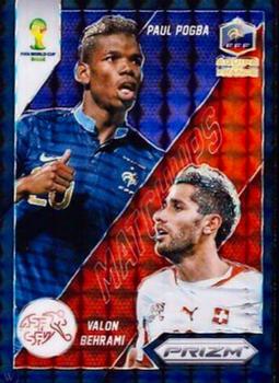 2014 Panini Prizm FIFA World Cup Brazil - World Cup Matchups Prizms Black #10 Paul Pogba / Valon Behrami Front