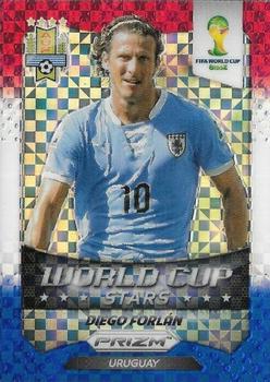 2014 Panini Prizm FIFA World Cup Brazil - World Cup Stars Prizms Red, White and Blue Power Plaid #45 Diego Forlan Front